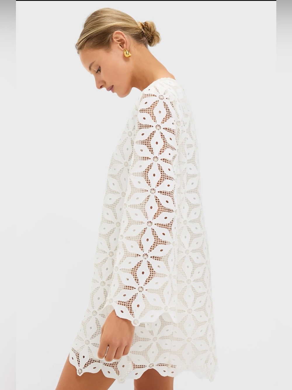 Tuckernuck White Lace Camilla Mini Dress; Large - Picture 4 of 11